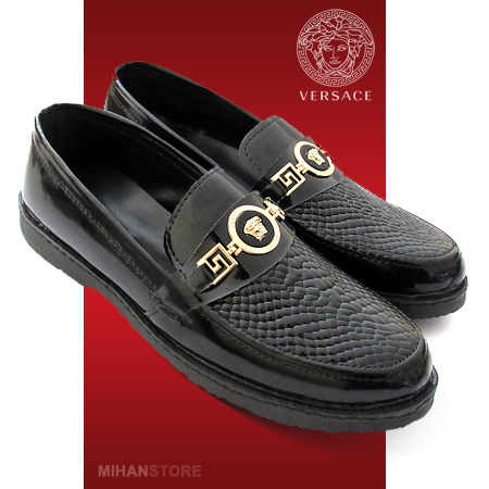 کفش ورنی مردانه پسرانه Versace رنگ مشکی ارزان