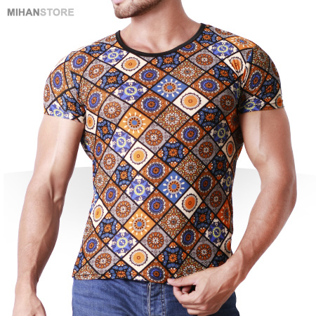 خرید آنلاین تی شرت آستین کوتاه یقه گرد مردانه هاوایی 2019